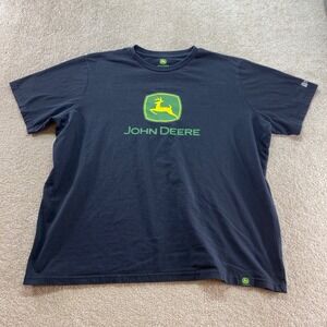 John Deere Graphic Shirt Mens 2XL Black Short Sleeve Logo Crew Neck Tee